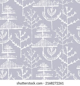 Vector abstract seamless tree pattern background. Usable for wallpapers, surface textures, textile.