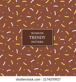 Vector abstract seamless trendy pattern. Brown stylish background - fashion design 80-90s.