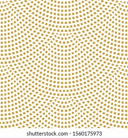 Vector abstract seamless wavy pattern with geometrical fish scale layout. Festa Junina Brazil Festival decoration, Christmas holiday wallpaper .Garlands from flat gold flags on a white background