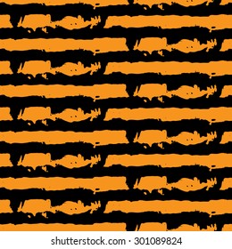 Vector abstract seamless wavy pattern. Hand drawn brush strokes illustration.
