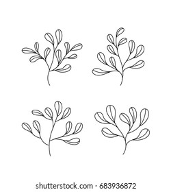 Vector abstract set of leaf for background