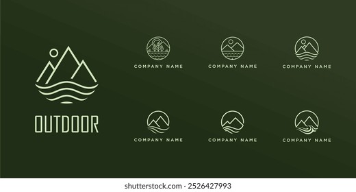 Vector abstract of set outdoor logo template, can be used in various media easily, editable