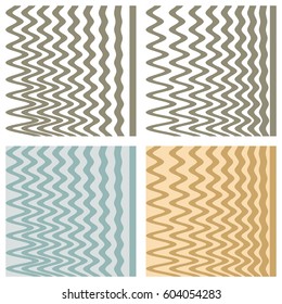 Vector abstract set with rhythmic lines backgrounds. Different arrangement and coloring