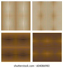 Vector abstract set with rhythmic lines backgrounds. Different arrangement and coloring