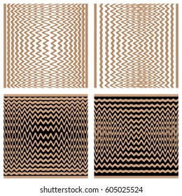 Vector abstract set with rhythmic lines backgrounds. Different arrangement and coloring