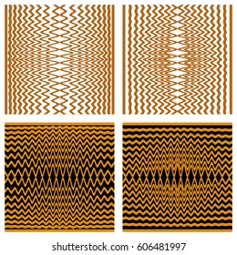 Vector abstract set with rhythmic lines backgrounds. Different arrangement and coloring