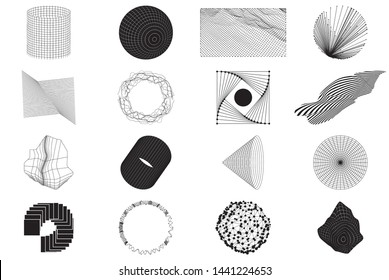 Vector Abstract Set Shape Geometric universal design form 