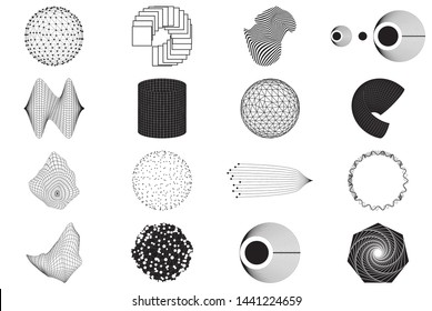 Vector Abstract Set Shape Geometric universal design form 