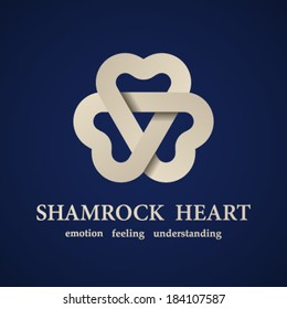 vector abstract shamrock heart symbol