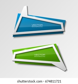 Vector abstract shape banner. The two original rectangular band banners form background. The flat band image. Advertising Design banner ribbon shape. Vector label ribbons tag.