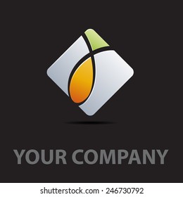 Vector abstract shape, black background