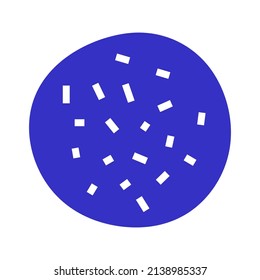 Vector abstract shape. Blue blot with dots. Modern ornaments. Abstract clip art.