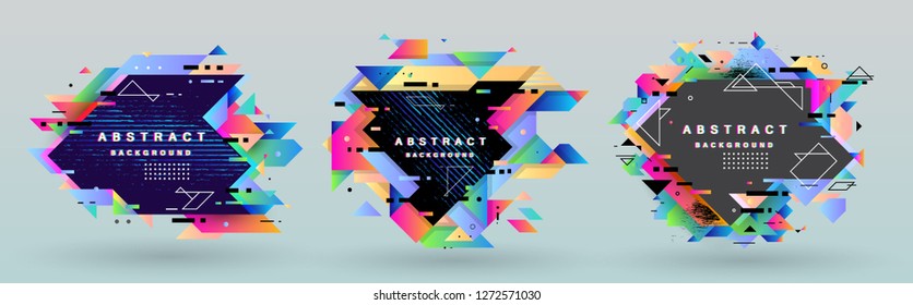 Vector abstract shape, colorful creative frames for advertising text