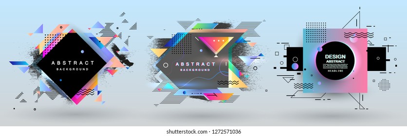 Vector abstract shape, colorful creative frames for advertising text