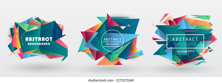 Vector abstract shape, colorful creative frames for advertising text