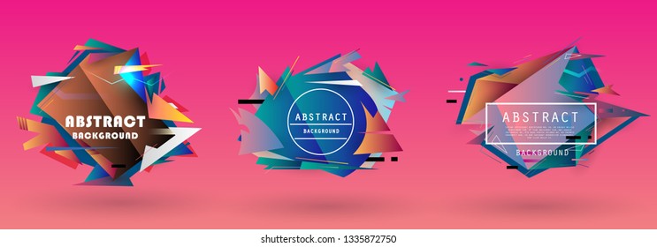 Vector abstract shape, colorful creative frames for advertising text