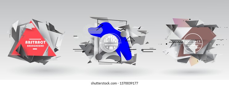 Vector abstract shape, colorful creative frames for advertising text