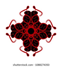 Vector abstract shape. Decorative ethnic element. Stylized ornate cross. Magic sign, decoration.