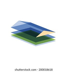 Vector abstract shape of house in glass