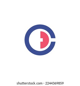 Vector abstract shape letter CD design