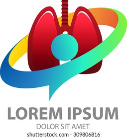 Vector, abstract shape lung and person, for health care symbol