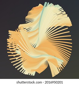 Vector abstract shape with movement, atomic shape with rotation
