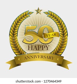 Vector abstract, shape number 50 year for happy anniversary symbol.