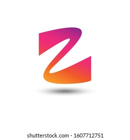Vector abstract shape number two or letter Z logo