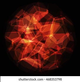 vector abstract shape on dark background.