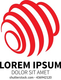 Vector abstract, shape turning circle form the letters AMP as a global company logo