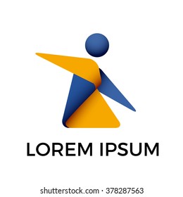 Vector abstract shape walking man