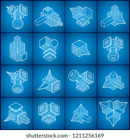 Vector abstract shapes collection.