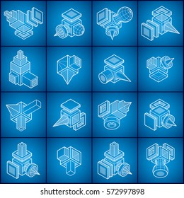 Vector abstract shapes collection.