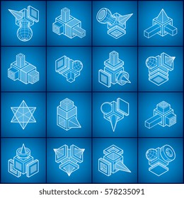 Vector abstract shapes collection.