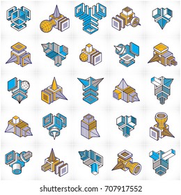 Vector abstract shapes collection.