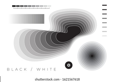 Vector Abstract Shapes Collection Of Geometric Objects Based On Smooth Transition Distortion Blend Effects Monochrome Gradients And Other Effects