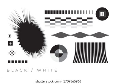 Vector Abstract Shapes Collection Of Geometric Objects Based On Smooth Transition Distortion Blend 3d Effects Monochrome Gradients And Other Effects