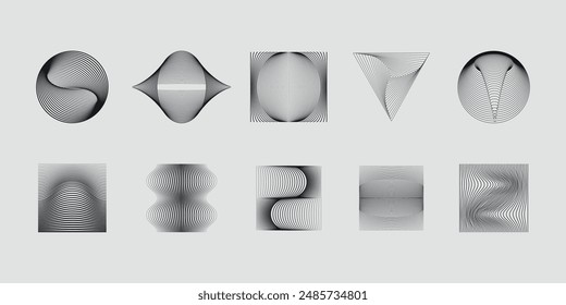 Vector abstract shapes collection made with minimalist geometric forms and graphics elements for poster, cover, art, presentation, prints, fabric, wallpaper and etc.