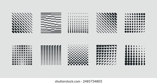 colección de Formas abstractas de Vector realizada con formas geométricas minimalistas y Elementos gráficos para póster, portada, arte, presentación, estampados, tela, Fondo de pantalla y etc.