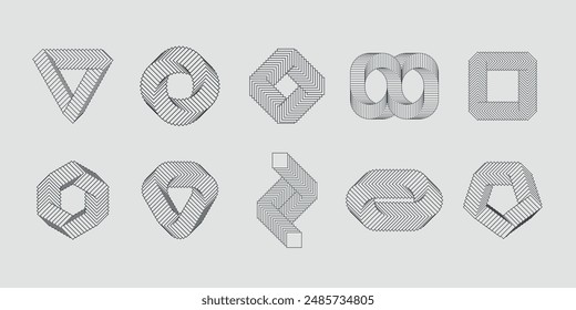 colección de Formas abstractas de Vector realizada con formas geométricas minimalistas y Elementos gráficos para póster, portada, arte, presentación, estampados, tela, Fondo de pantalla y etc.