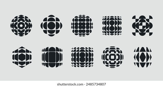 Vector abstract shapes collection made with minimalist geometric forms and graphics elements for poster, cover, art, presentation, prints, fabric, wallpaper and etc.