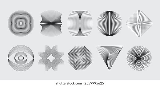 Vector abstract shapes collection made with minimalist geometric forms and graphics elements for poster, cover, art, presentation, prints, fabric, wallpaper and etc.