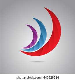 Vector abstract shapes. Colorful design template. Ribbon shapes. Dynamic style logo