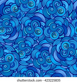 Vector abstract shapes decorative elements seamless pattern. 