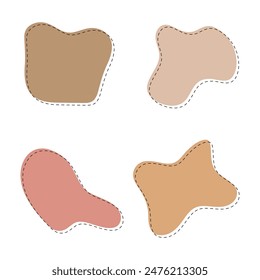Vector Abstract Shapes With Dotted Line