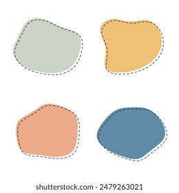 Vector Abstract Shapes With Dotted Line