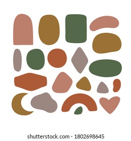 Vector abstract shapes isolated on white. Colorful fun and messy shapes for creating logos. 