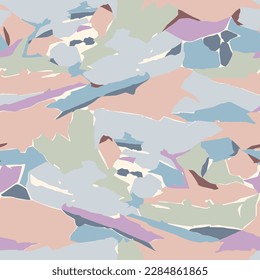 Vector abstract shapes and layers illustration seamless repeat pattern