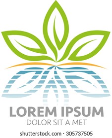 vector, abstract shapes of leaves as a symbol or logo of a company.