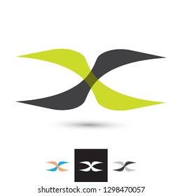 Vector Abstract Shapes Letter X Logo. Professional Brand Identity Graphics Icon.